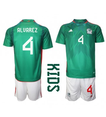 Lacne Dětský Futbalové dres Mexiko Edson Alvarez #4 MS 2022 Krátky Rukáv - Domáci (+ trenírky)